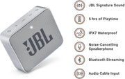 Jbl Go 2 Portable Bluetooth Waterproof Speaker With Mic Gray JBL
